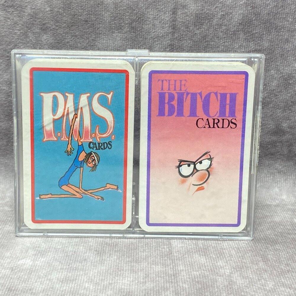 2 Decks Humorous PMS Playing Cards Women Woman Vintage Novelty Ivory Tower